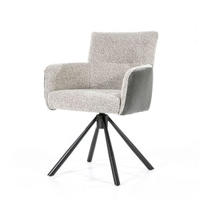 Chair Stef dark grey botswana / beige ascot