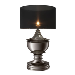 Tafellamp Silom zwart nikkelafwerking zwarte kap van Melanie Interior Design