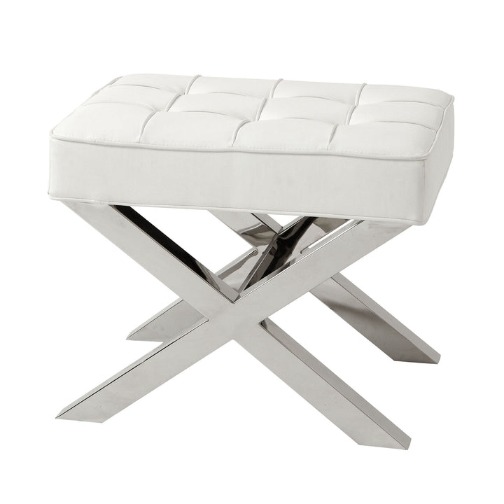 Stool Beekman Place White Leather Look by Melanie Interior Design
