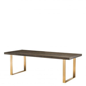 Dining Table Melchior Brown Oak Veneer 230 cm by Melanie Interior Design