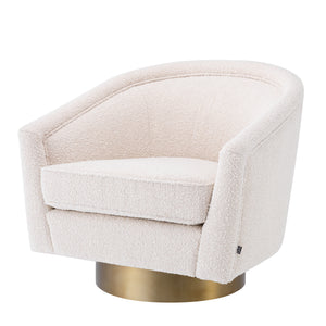 Swivel Chair Catene Boucle Cream by Melanie Interior Design