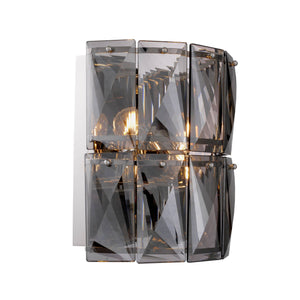 Wall Lamp Amazone Nickel Finish Smoke Glass  by Melanie Interior Design