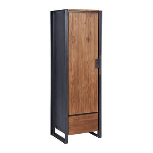 Cupboard Alpine Left Turning by Melanie Interior Design is made from teak wood and has a black metal frame.