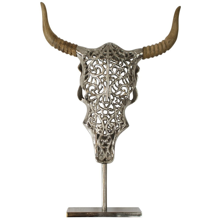 Engraved Bull Skull 46 cm by Melanie Interior Design