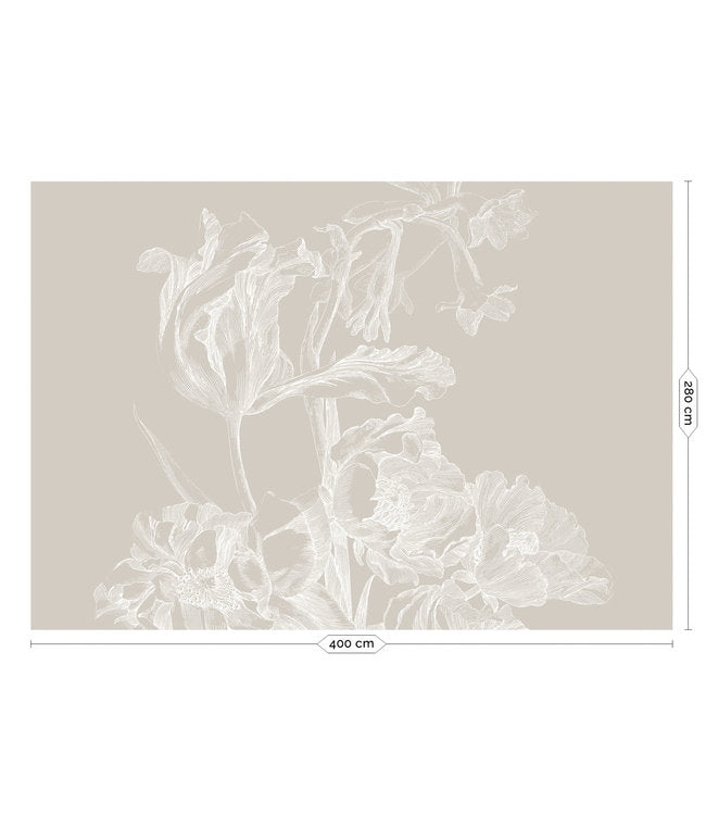 Wallpaper Engraved flowers 400x280